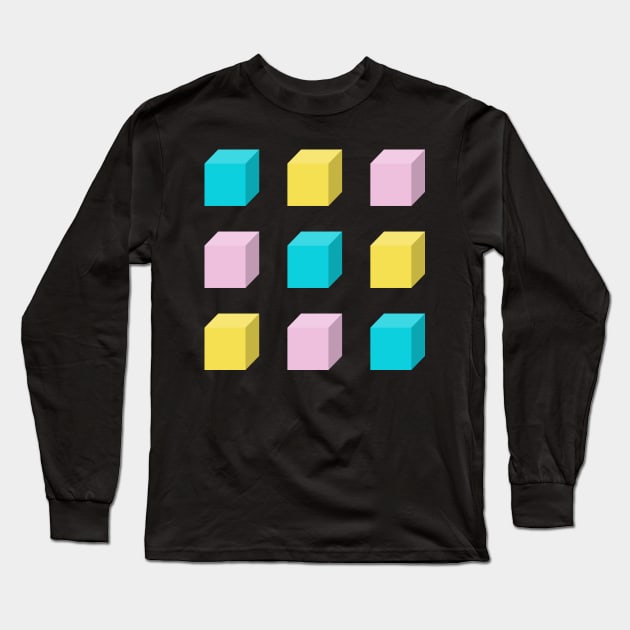 Cubes of Three Colors Long Sleeve T-Shirt by yayor